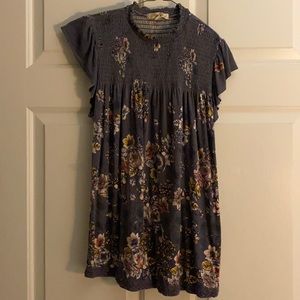 Gray floral shirt for women